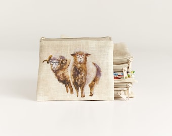 Small coin purse with Sheep with glasses