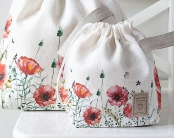 Project Bag. Small. Special KnitterBag design. Summer Flowers collection. Lavender pattern