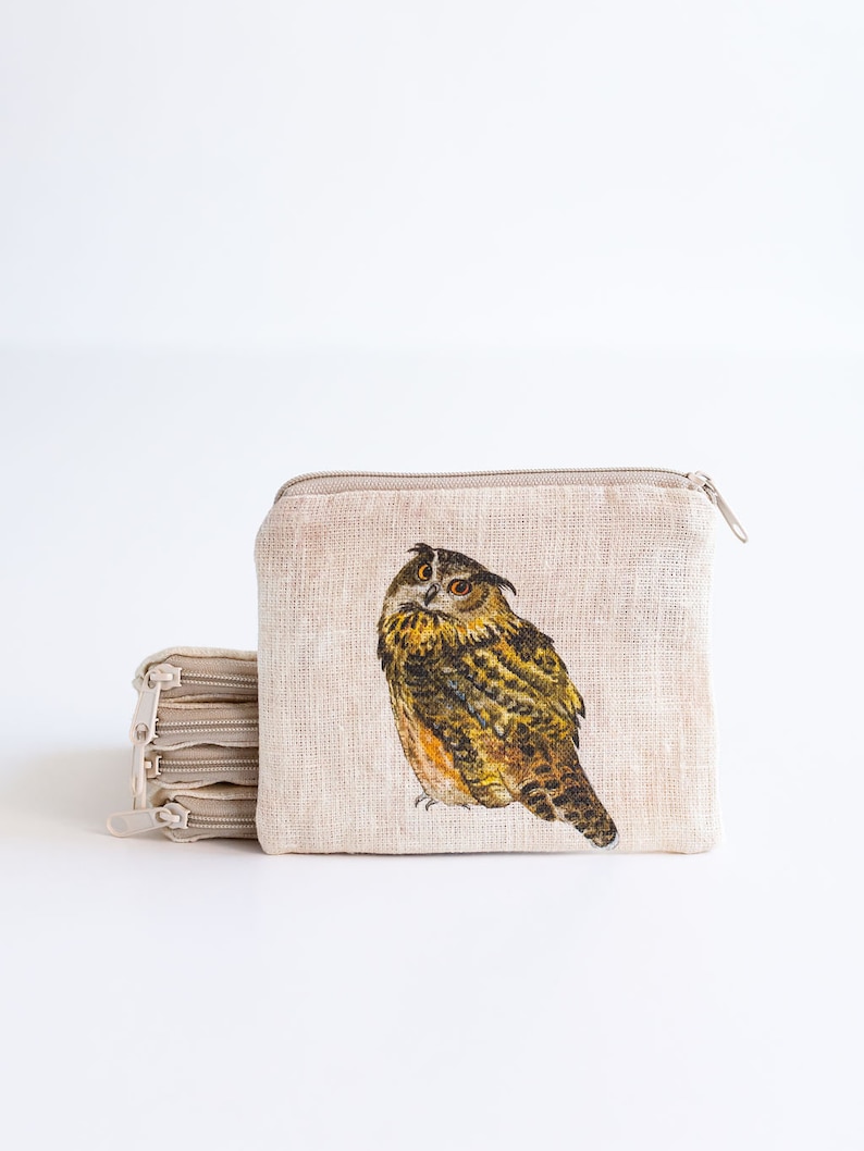 Petit porte monnaie avec fermeture éclair, petit porte monnaie, pochette notions couture, pochette tricot Owl