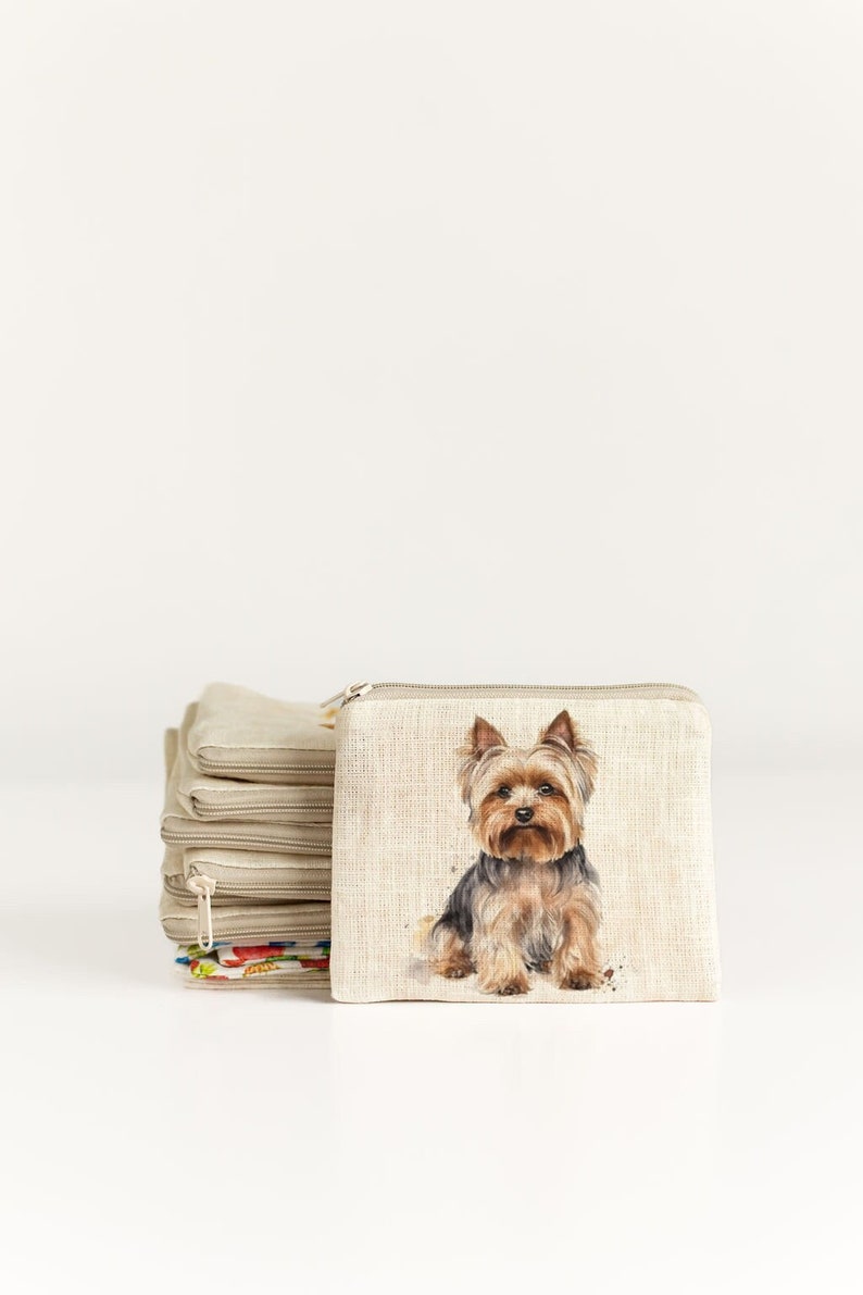 Small zip purse with Goldendoodle print Yorkshire Terrier