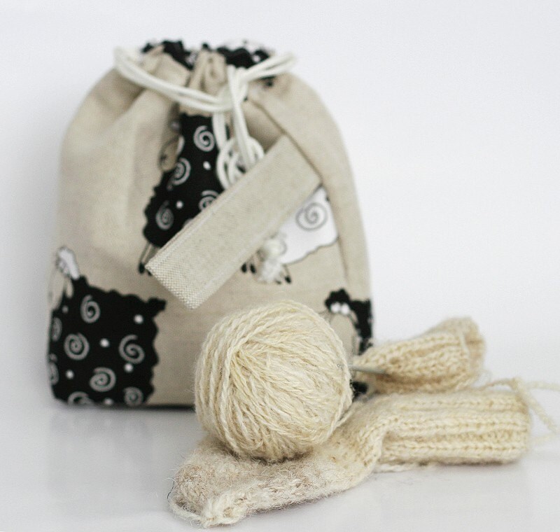 Knitting Canvas Tote Knitting Project Bag Knitting Tote Bag Etsy
