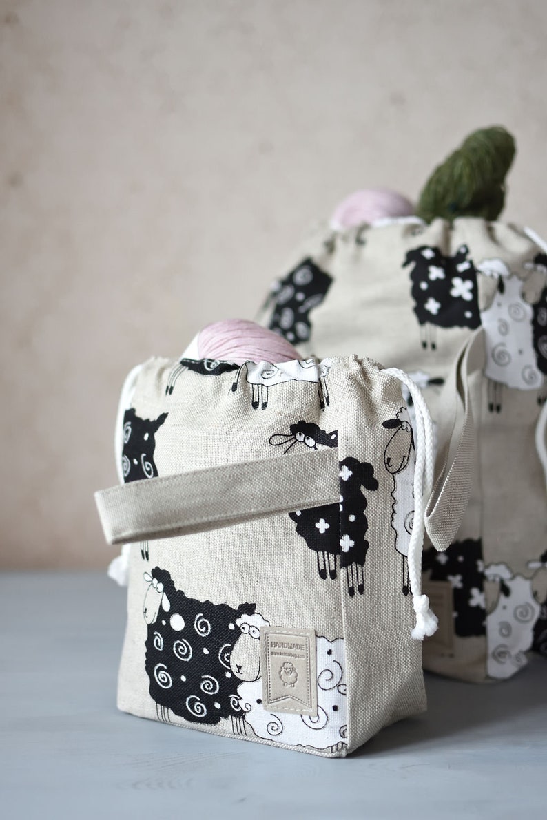LARGE Knitting Project Bag. Lucky Sheep.... Special Knitterbag Etsy