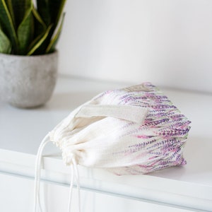Project Bag. Small. Special KnitterBag design. Summer Flowers collection. Lavender pattern