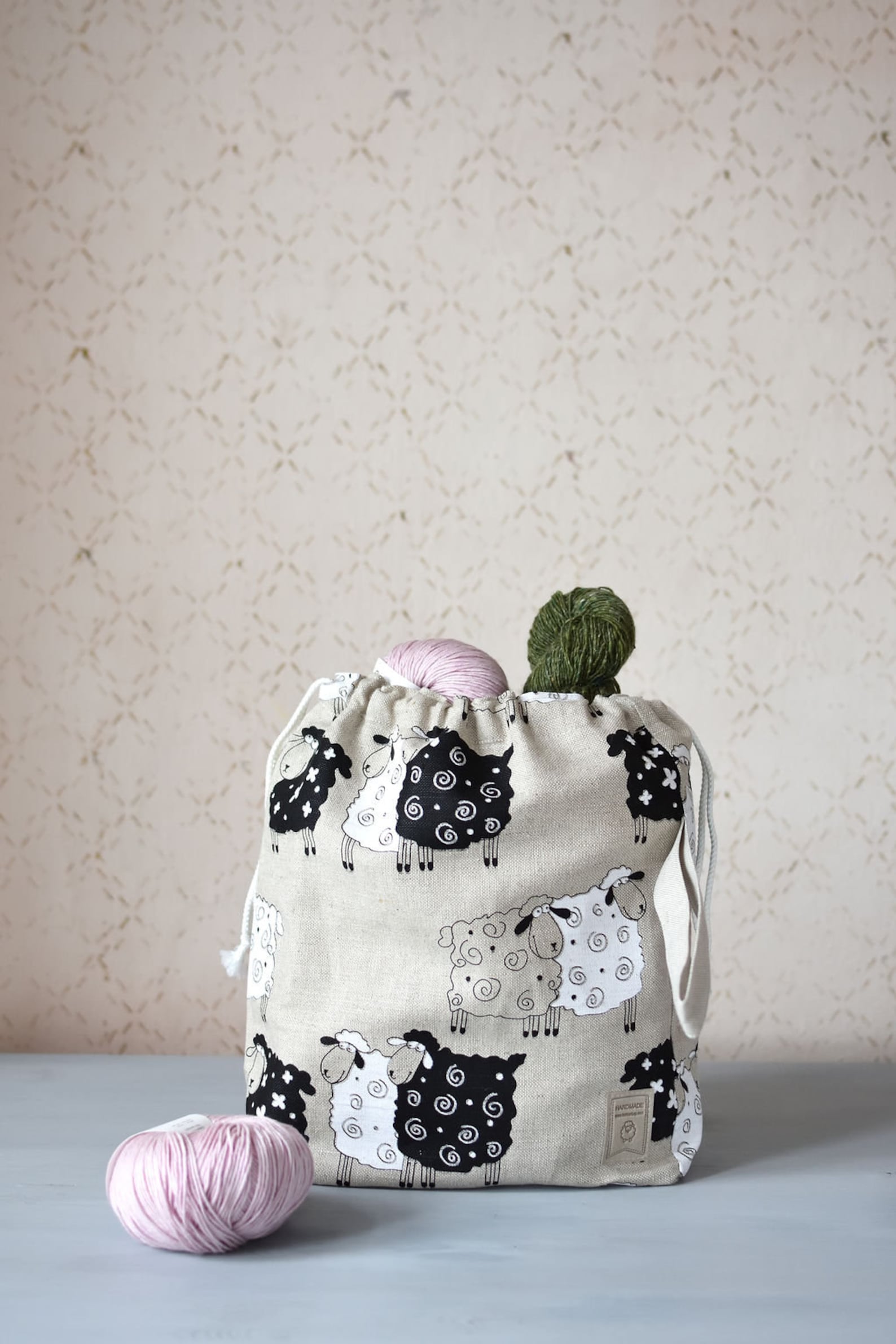 Knitting Canvas Tote Knitting Project Bag Knitting Tote Bag Etsy