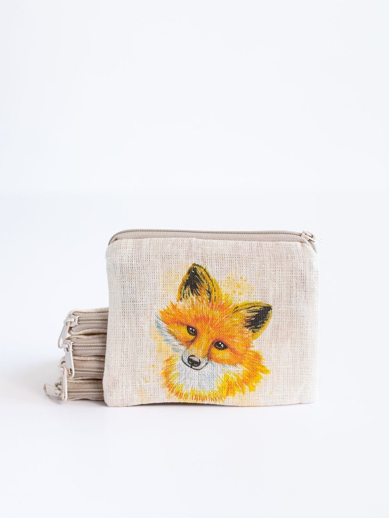 Petit porte monnaie avec fermeture éclair, petit porte monnaie, pochette notions couture, pochette tricot Fox