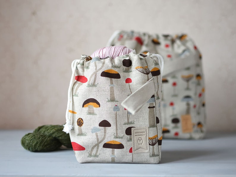 Drawstring Knitting Project Bag. Special Knitterbag Design. Etsy