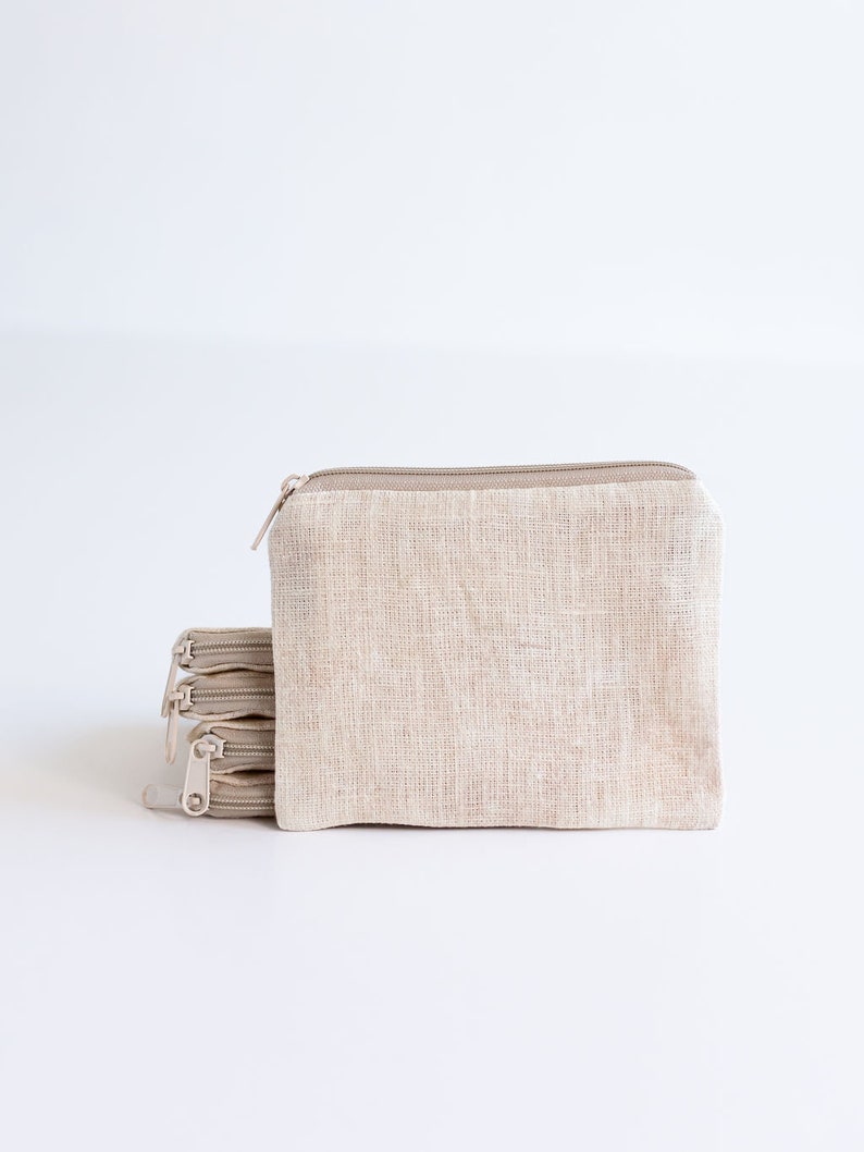 Petit porte monnaie avec fermeture éclair, petit porte monnaie, pochette notions couture, pochette tricot Beige