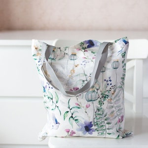 Shopping tote bag with Peony print image 4