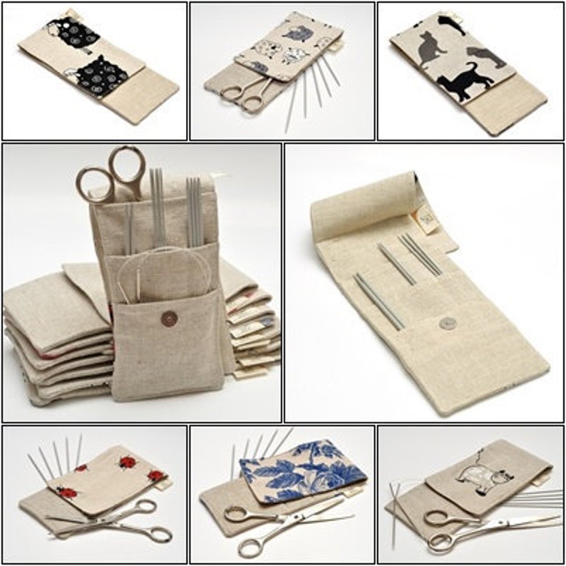 MINI Needle Case. size: 4 x 9,2 or 4 x 11. Needles, Crochets and Hooks Case, Organizer Holder. image 5