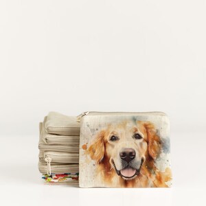 Small zip purse with Goldendoodle print Golden Retriever