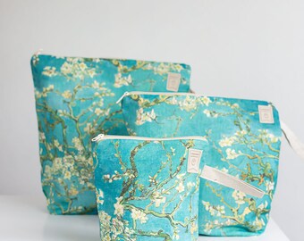 Project Bag with zipper and/or needle case from Art collection  - Almond Blossom by Vincent van Gogh print