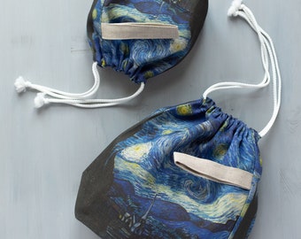 Vincent van Gogh "Starry night" Project Bags. KIT Project bags. Set of 2 Knitter Project Bags. Large and Small.