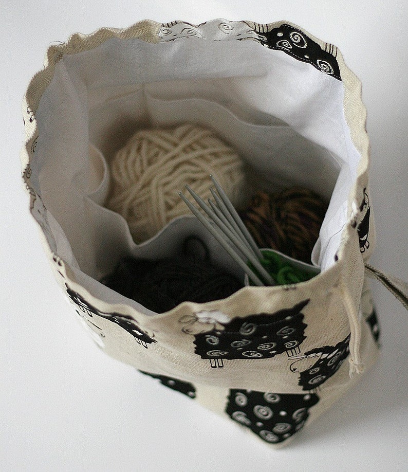 Knitting Canvas Tote Knitting Project Bag Knitting Tote Bag Etsy