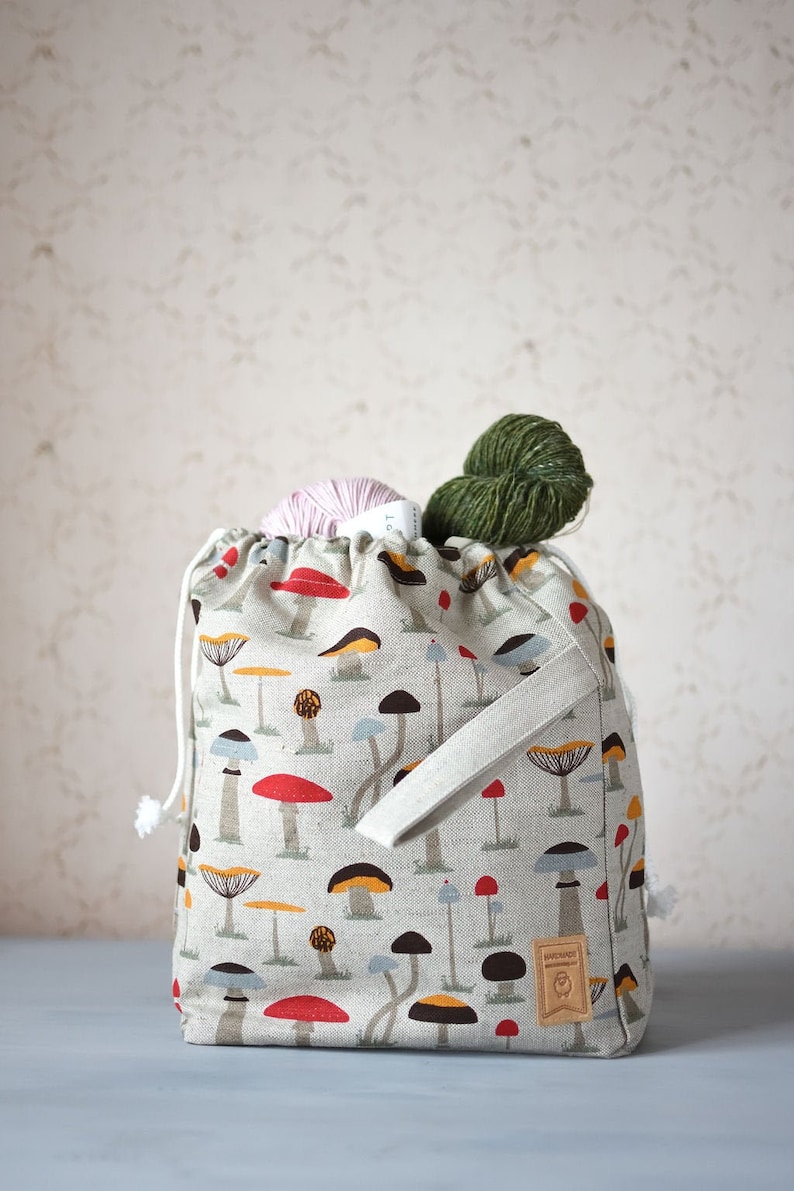 Drawstring Knitting Project Bag. Special Knitterbag Design. Etsy