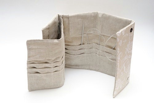 ウィリアムモリス　いちご泥棒柄で、かぎ針と付け替え用編み針ケース ウィリアム・モリス いちご泥棒 プリント かぎ針用スタイリッシュ