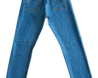 Levi's 501 vintage w29 L32 jeans 501s blue stonewash faded 90s Levis straight leg buttonfly regular fit USA 1990 Y2k flares selvedge