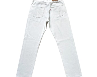 Levi's 501 vintage w28 L30 jeans 501s white USA faded 90s Levis straight leg buttonfly regular fit 1996 selvedge