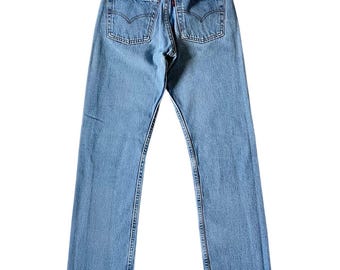Levi's 501 vintage w27 L30 USA jeans 501s blue stonewash faded 90s Levis straight leg buttonfly regular fit USA 1990 Y2k flares selvedge