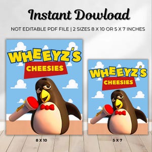 Toy Story Wheezy Cheese Sign Party Signage | Birthday Party Decorations & Party Favors | Printable Instant Download Party Favor