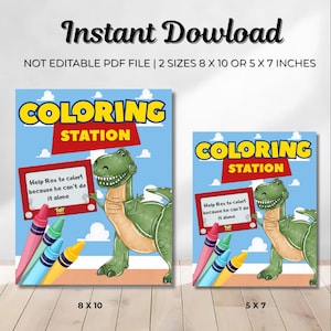 Printable Toy Story Coloring Sign | Toy Story Party Coloring Sign | Editable Toy Story Party Sign | Instant Download Digital File