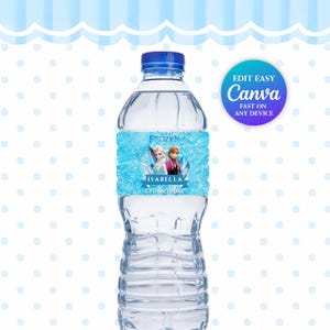 Frozen Water Bottle Labels, Frozen Birthday Party Favors, Printable Elsa Anna Olaf Water Bottle Wrappers, Frozen Party Decorations Fro zen