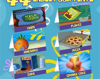 Cartoon Under the Sea 44 Food Tent Labels Birthday Party Decor Template  Birthday Decorations Digital Download Fun Party Labels SP1