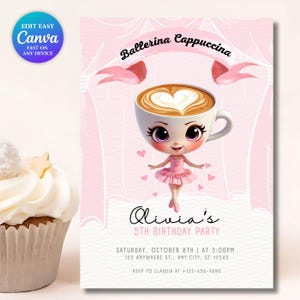 Editable Italian Brain Rot Invitation | Ballerina Cappuccina Meme Birthday Invite | Printable TikTok Meme Party Invite |Funny Shark Brainrot
