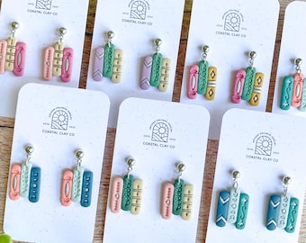 Book Stack Clay Earrings - Book Lover Gift  - READY TO SHIP