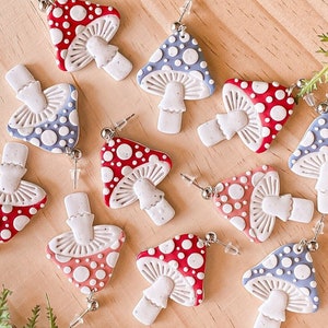 Mushroom Earrings - Polymer Clay Earrings - READY TO SHIP