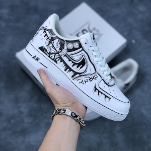 Custom One Piece Anime Sneaker Art – Hand-Painted Nike Air Force 1 – Personalized Anime Shoes – Unique Birthday Gift