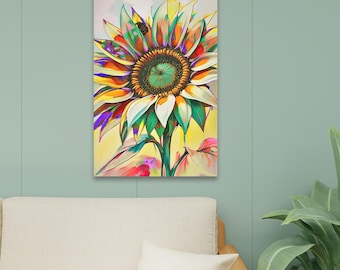 Vibrant Sunflower Splash – Canvas Wall Art