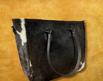 Handcrafted Cowhide Tote Bag: Hair-on-Hide, Western Style