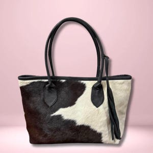 Hair on Cowhide Tote Bag Leather Cowhide Tote Bag Purse Handmade Cowhide Shoulder Bag Cowhide Leather Bag Ladies Tote Bag Western Bag Gift.