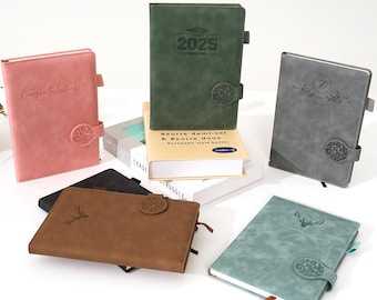 Carnet de notes personnalisé, carnet de notes A5 en cuir personnalisé avec logo/texte pour cadeau de Noël, cadeau d'anniversaire, mariage