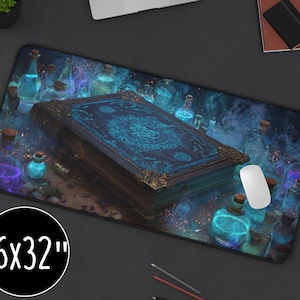 Mystical Spell Book Desk Mat: Witchy Fantasy Decor