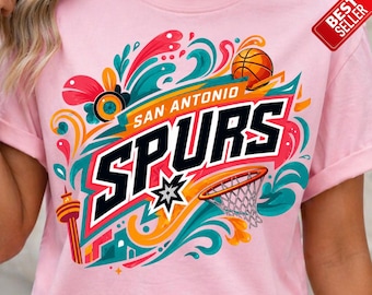 Spurs Floral Fiesta Basketball Team Mascot PNG: Duncan and Wembanyama (Digital Download