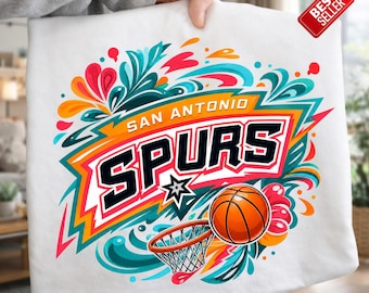 Spurs Floral Fiesta Basketball Team Mascot PNG: Duncan and Wembanyama (Digital Download