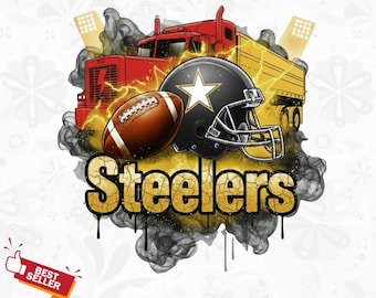 Steelers PNG Sublimation Clipart Use for T-shirt, Stickers, Mug, Frame, Tumbler (Digital Download)