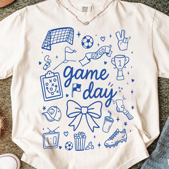 3 PNG Soccer Doodles , Game Day PNG, Hand Drawn Doodle Design, Soccer Mom Png, Sport, Coquette, Transparent Background, Digital Download