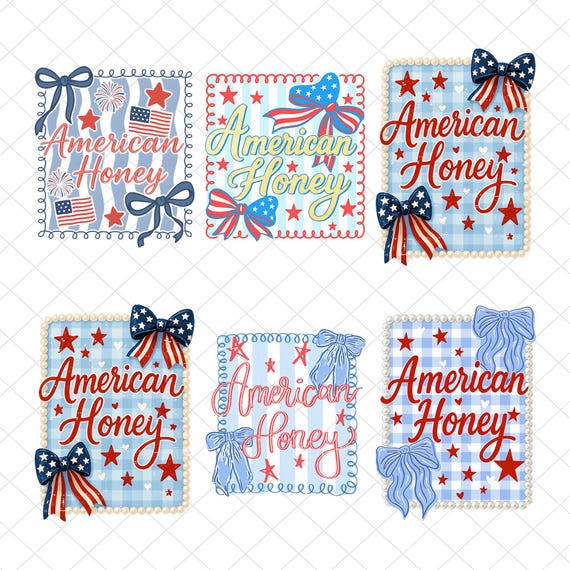 American Honey Coquette Png Bundle, Preppy 4th of July PNG, Girly Memorial Day Png, Vintage USA Png, Independence Day png, Land of the Free