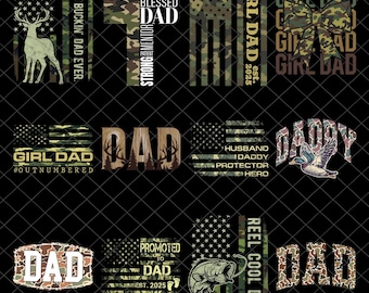 Retro Camo Dad Png Bundle, Dad Camouflage Png, Dad Camo Png, Old Camo Dad , Dad Png, Vintage Coma Dad Sublimation Shirt Png