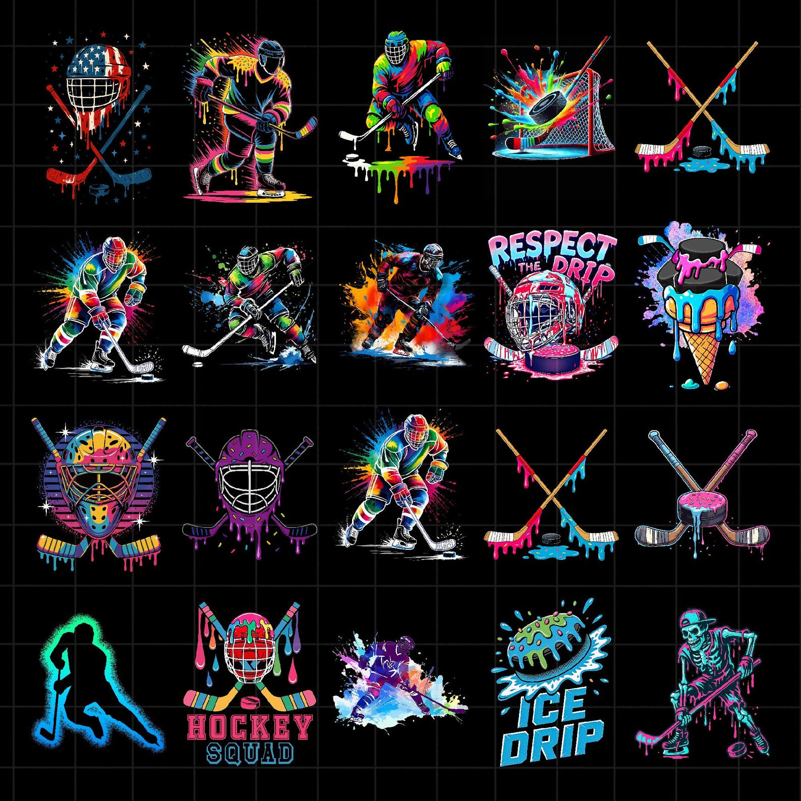 Hockey Drip PNG Bundle, Ice Cream Drip, Respect the Drip, Hockey Mama ...