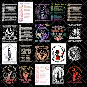 Oni nie palili czarownic, palili kobiety PNG Bundle, Feminist Witch Png, Bury The Patriarchy Png, Prawa kobiet Png, Witchy Feminist Png