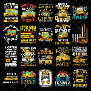 Skolbusschaufför Png-paket, busschaufför, skoltid, rolig Png, förare Png, älskar mitt jobb, tillbaka till skolan, kommersiellt bruk