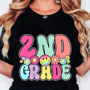 Hello Second Grade PNG, Back To School Sublimation Design, First Day Of 2nd Grade Shirt PNG, Teacher Student Graphic image 5
