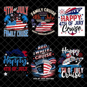 Happy 4th Of July Cruise PNG Bundle, Patriotic American Cruising Png, 4th of July Мatching Cruise Family, 4th Of July Cruise Squad