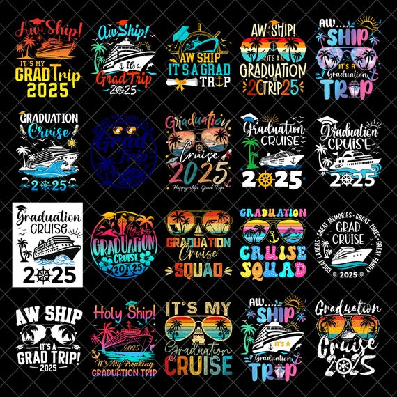 Retro Graduation Cruise PNG Bundle, Graduation Cruise Png, Graduation Cruise Crew, Summer Cruise Png, Family Cruise Png, Digital Download