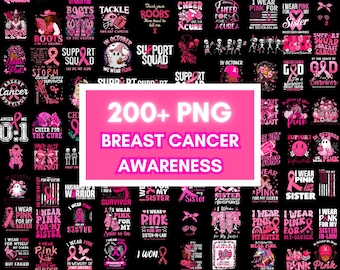200+ Breast Cancer PNG Designs Bundle, Breast Cancer Png, Cancer Survivor Png, Fight Quote Sublimation, Cancer Awareness, Pink Ribbon Png