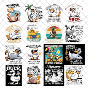 Was auch immer das Leben auf dich wirft Lustiges Sarkastisches Png Bundle, Snarky Png Tshirt Design, Retro Humor Png, Sublimation Png, Lustiges Zitat Png