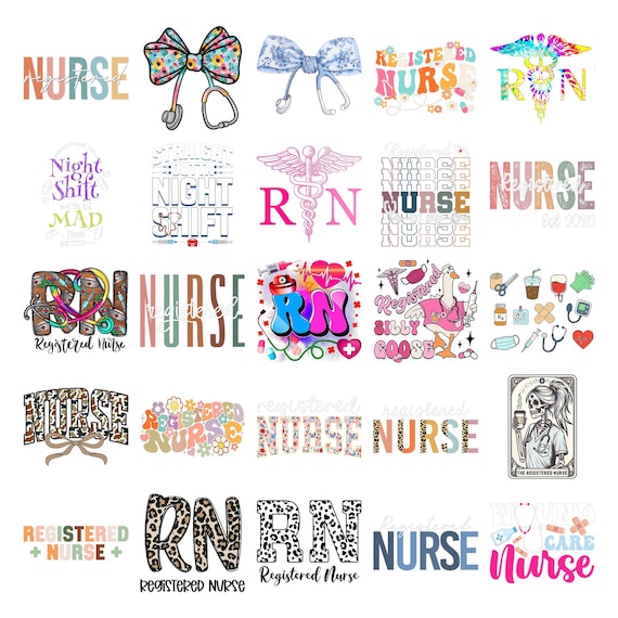 Registered Nurse PNG Bundle, RN Sublimation, Registered nurse flowers png, Nurse floral png, Nurse flowers tshirt - Instant digital download